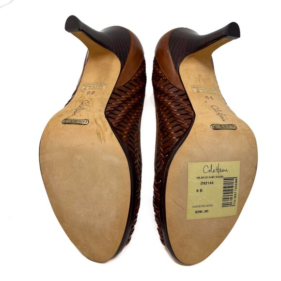 Cole Haan Eve Air Brown Leather Open toe Pumps 9 - Picture 4 of 8